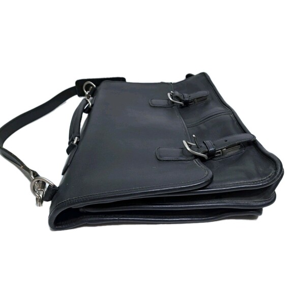Vintage Coach Full Glove Tanned Black Leather #5328 Attaché Messenger Briefcase - Picture 4 of 14